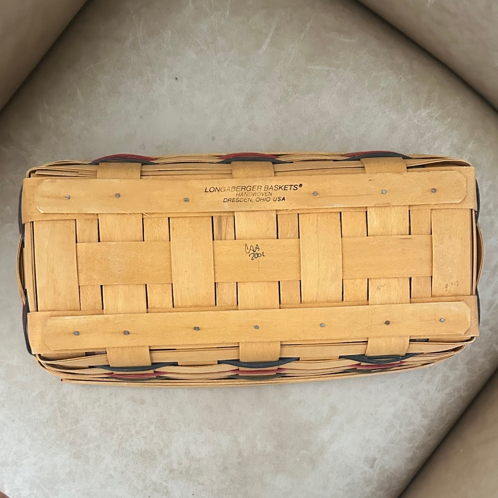 Longaberger 2001 Pumpkin Patch Basket with Lid & Bread Basket Orchard Park Plaid - Picture 13 of 16